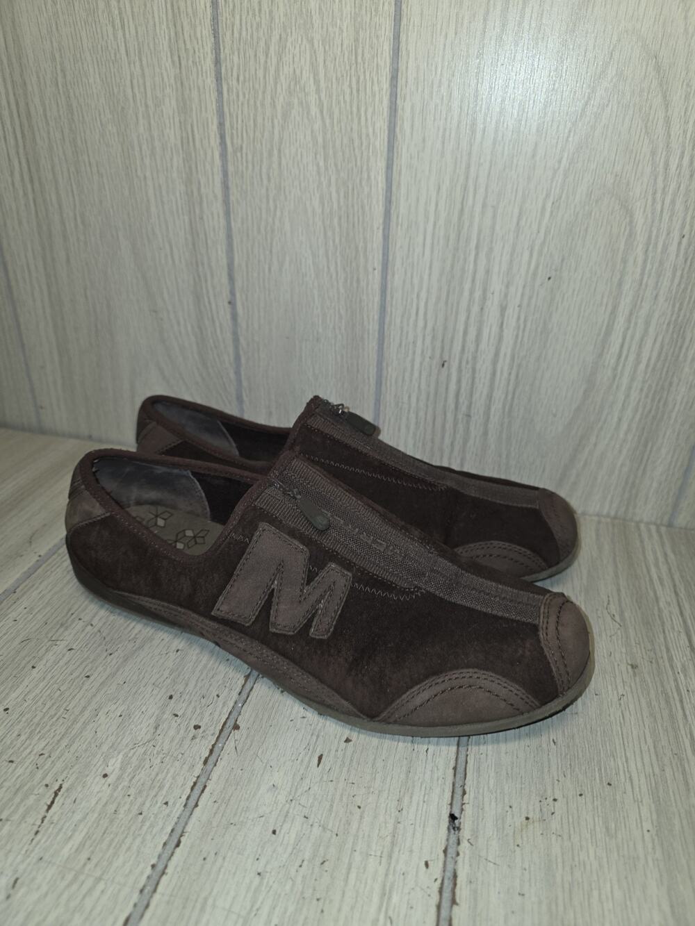 MERRELL Arabesque Brown Zip Front Comfort Sneaker Sport Shoes Women's Size 10